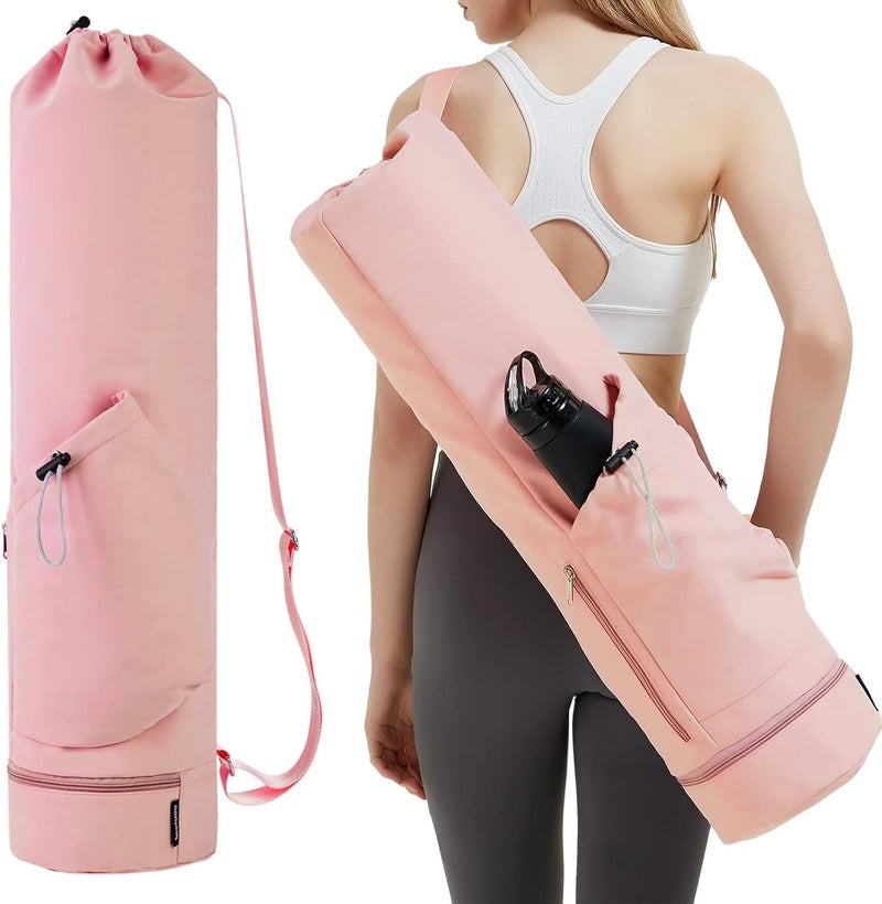 PUXING Yoga Mat Bag Yoga Mat Carrier Bag with Water Bottle Pocket and Bottom Wet Pocket Waterproof Yoga Mat Carry Bag Multi-Functional Storage Bag for Women Men - Image 2
